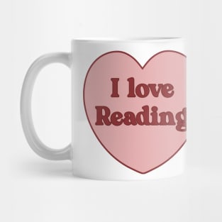 I love reading heart aesthetic dollette coquette pink red Mug